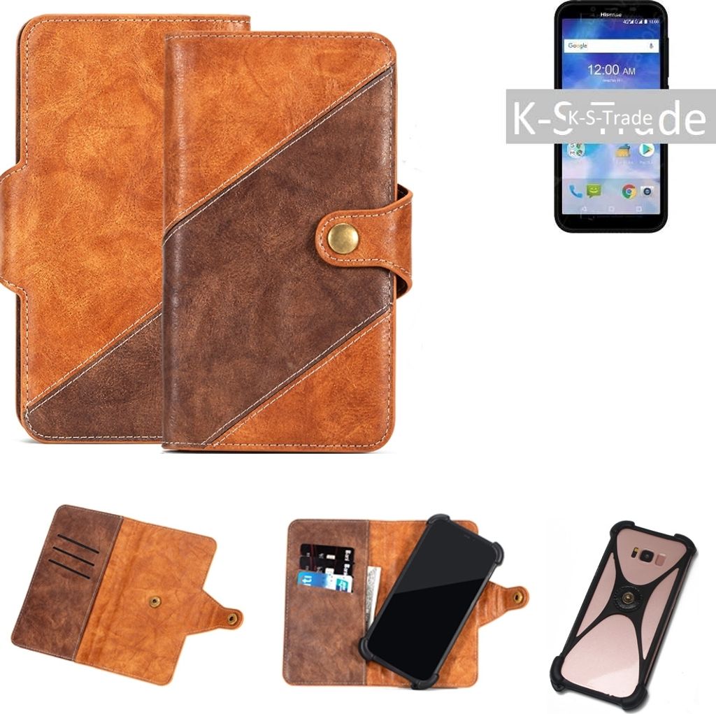 K-S-Trade Handyhülle Schutzhülle Bookstyle Case Wallet-Case kompatibel mit Sony Xperia 10 Cover Klapphülle Kantenschutz Smartphone dunkelbraun