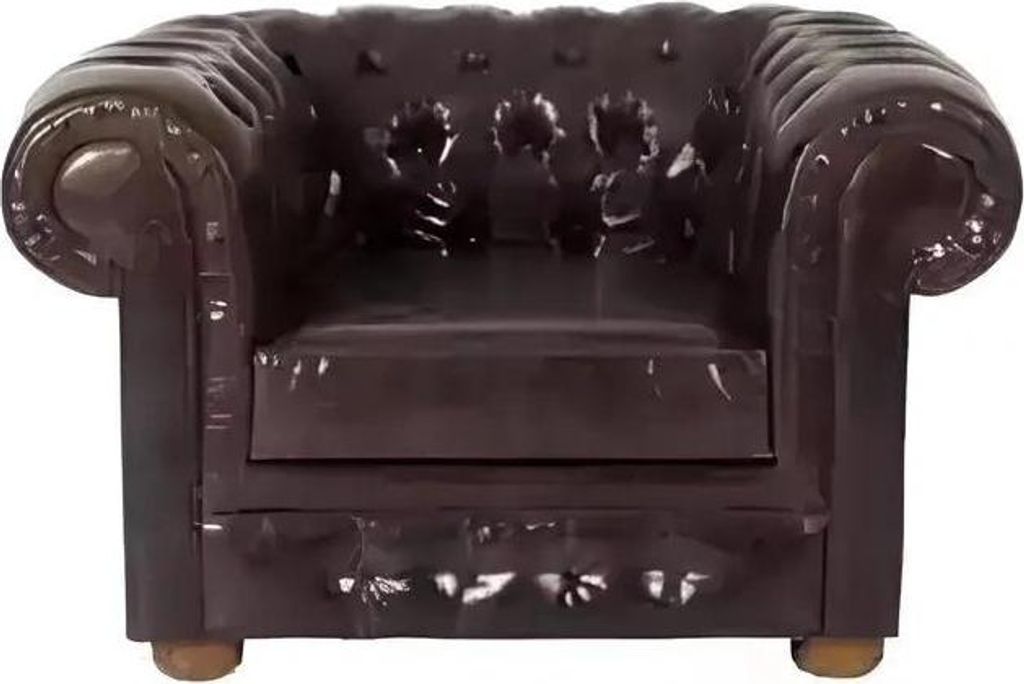 Chesterfield Textil Polster Sofas Design Couch Sofa Sessel 1 Sitz Braun