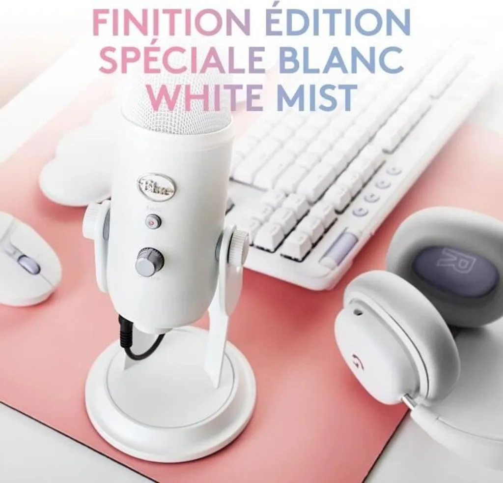 Micro USB Blue Yeti Logi Off White - Microphone de Streaming de Précision - 3