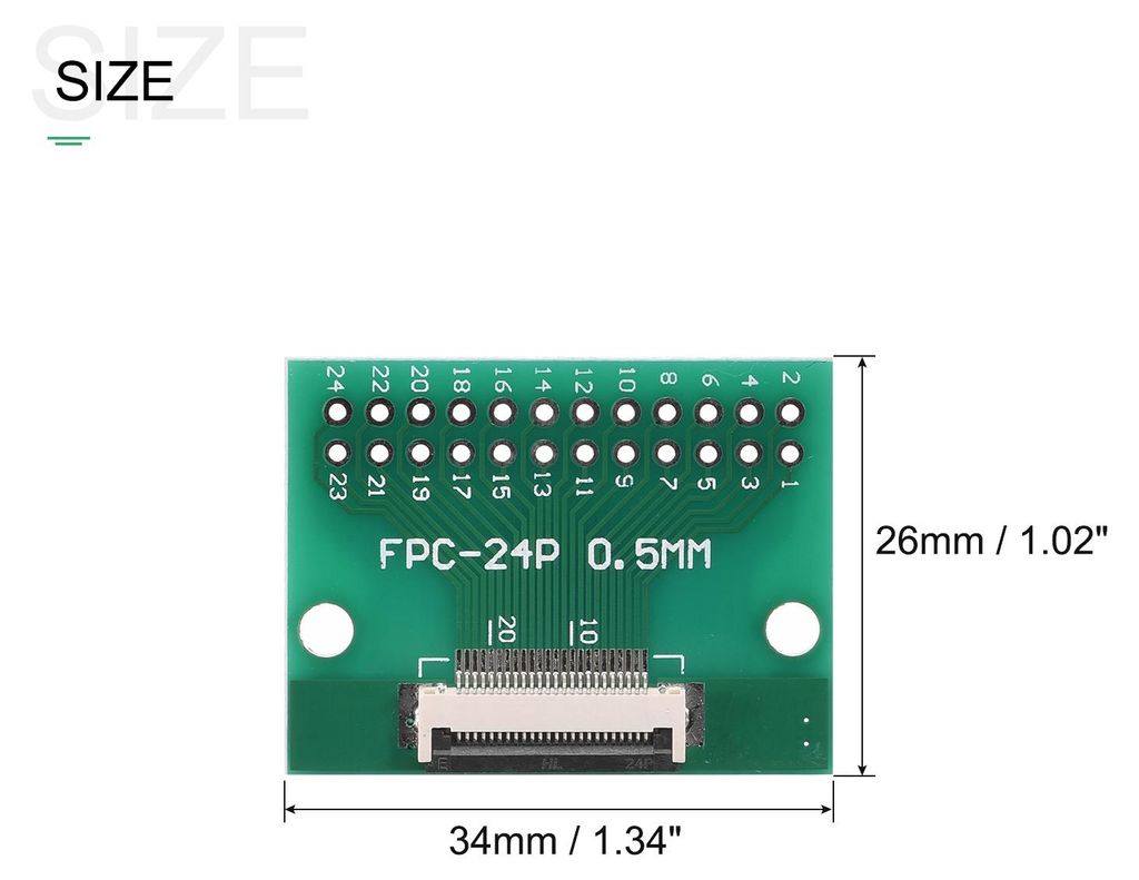 2 Stš¹ck FPC FFC PCB Konverter Steckerplatine 24P 0.5mm auf Buchsenseite 1mm Rš¹ckseit auf DIP 2.54 mm fš¹r LCD 3D Drucker DVD TV Laptop Audio