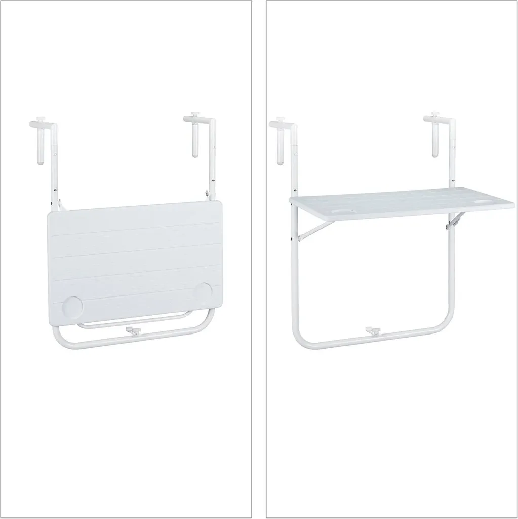 Table de balcon suspendue blanche : solution idéale pour petit balcon - 6