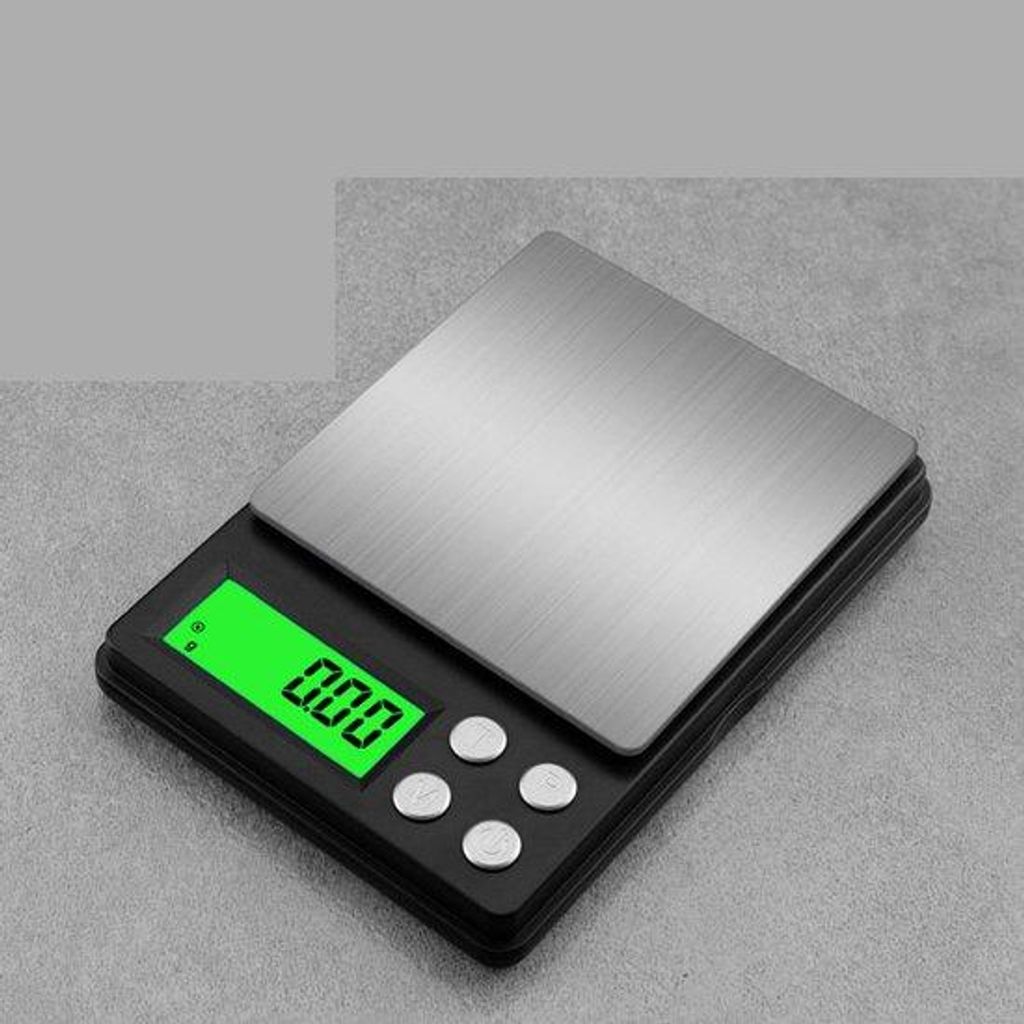 Elektronische weegschaal in klein formaat, 500 g/0,01 g, für den Alltag zu Hause.