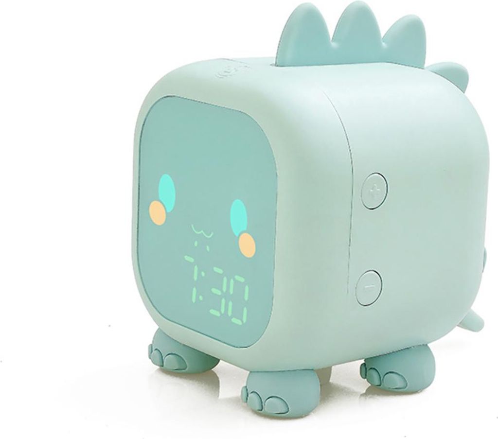 Avizar, Kinderwecker Mon Petit Dino mit Nachtlicht & Doppelalarm, Blau