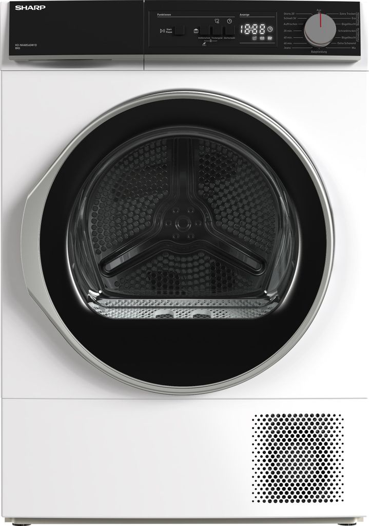 Sharp KD-NHA8S6GW1D-DE Wärmepumpentrockner, 8 kg, Produktbild 