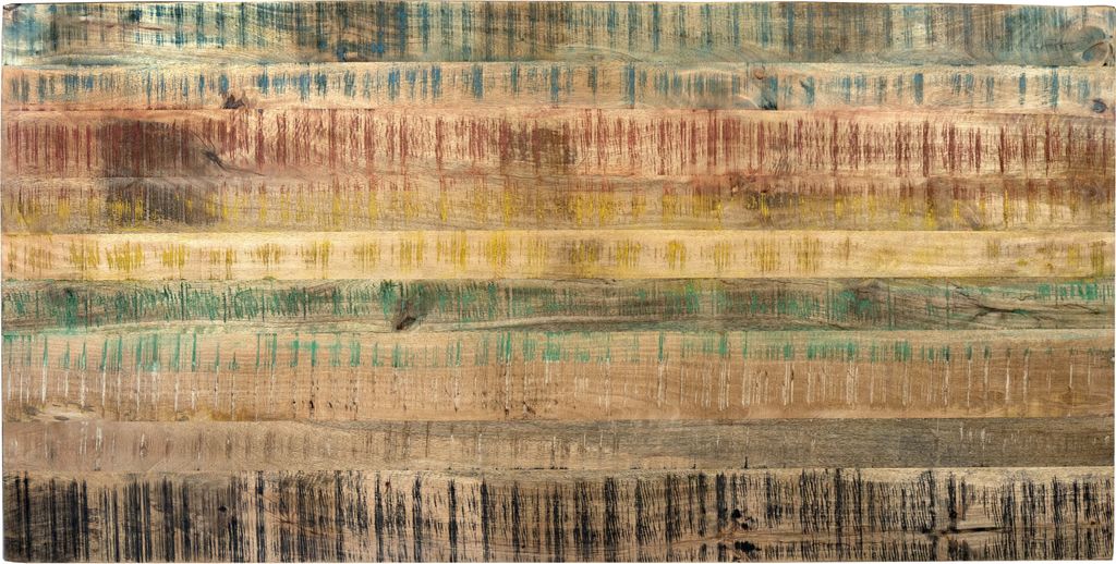 Esstisch 200 x 100 cm Mango massiv vielfarbig gerade Kanten U-Gestell Schwarz LIBRO