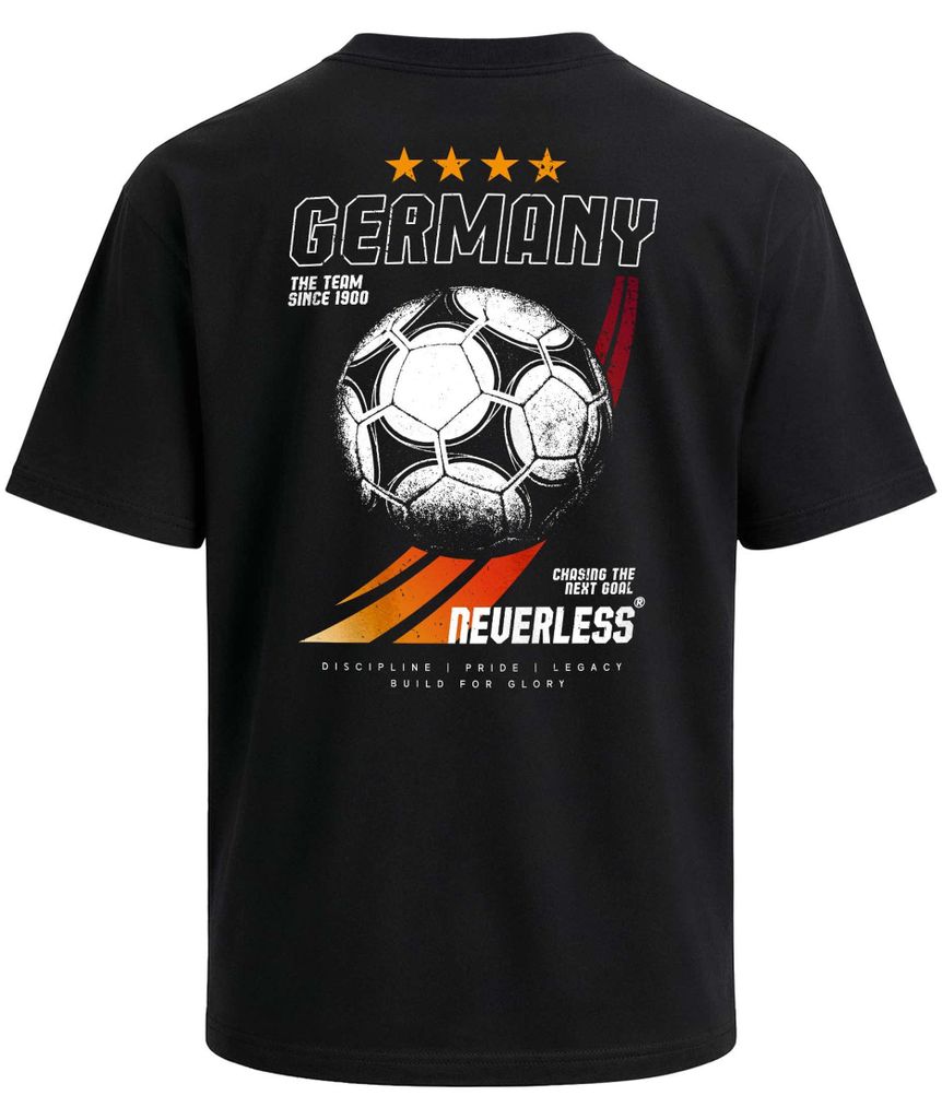 Herren T-Shirt - Retro Fußball - Oversized Relaxed Fit Printshirt Sommer Fashion Streetstyle Neverless
