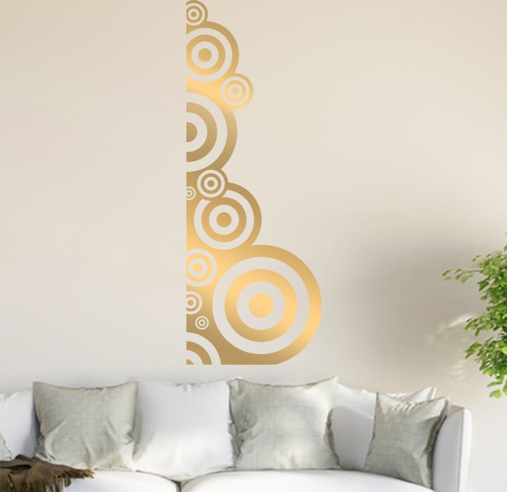 Retro Kreise Wandtattoo in 6 Größen - Wandaufkleber Wall Sticker - Dekoration, Küche, Wohnzimmer, Schlafzimmer, Badezimmer