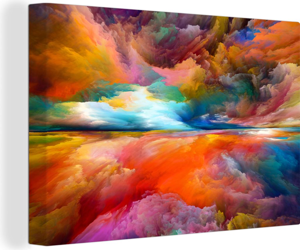 OneMillionCanvasses - Leinwandbilder - 140x90 cm, Gemälde - Ölgemälde - Abstrakt - Wolken, Wandbilder Kunstdruck Wanddekoration - Foto auf Lei...