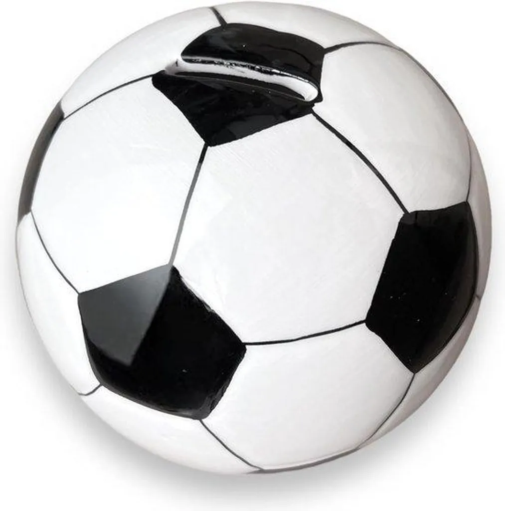 Tirelire ballon de football en céramique noir et blanc réutilisable 12cm