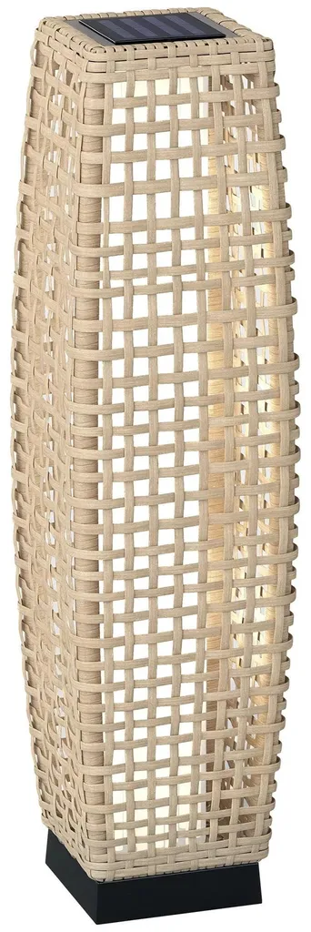 Lampe de Jardin Solaire Design en Rotin Synthétique et Métal - 78 cm Haut