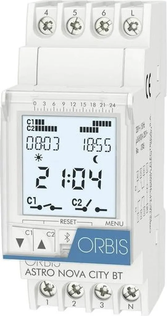 Horloge programmable ORBIS ASTRO NOVA CITY 230V rail DIN digitale