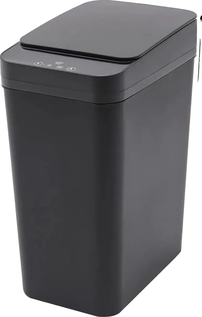 Poubelle Automatique Gain de Place Noire Idéale pour Bureau et Salle de Bain
