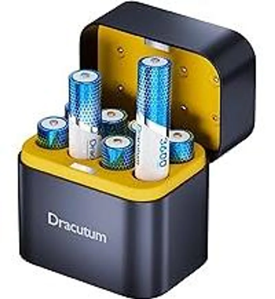 Batterie AA Ricaricabili Litio 1.5V 3600mWh + Caricabatterie 8 Pezzi