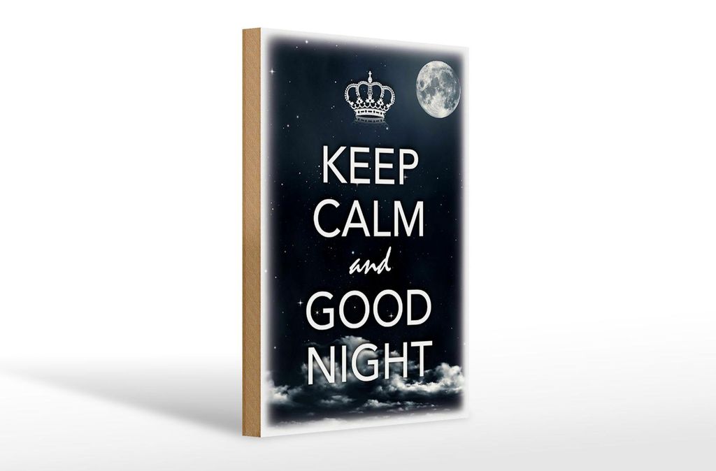 Holzschild Spruch 20x30cm Keep Calm and good night