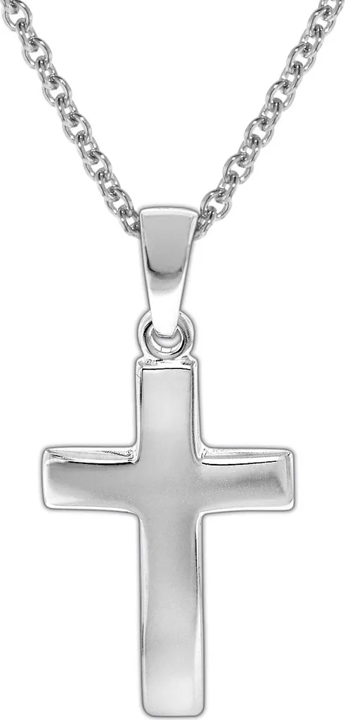 Pendentif Croix Enfant en Argent 925 avec Chaîne Fine pour Communion