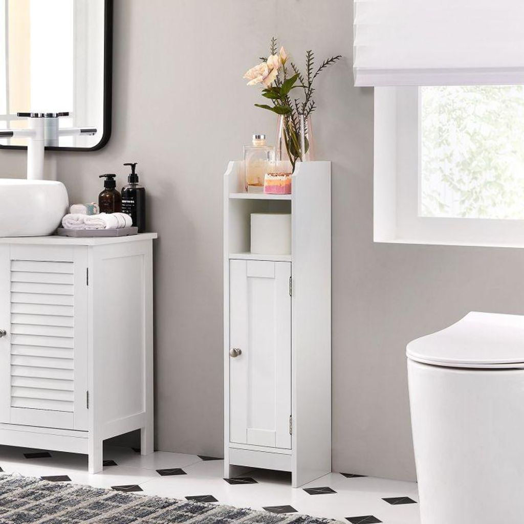 VASAGLE szafka łazienkowa biała, 80 cm, MDF, regulowane pół Zdjęcie produktu 