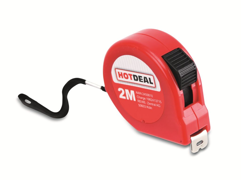 Rollenmaßband 2 m, mit Stopper
