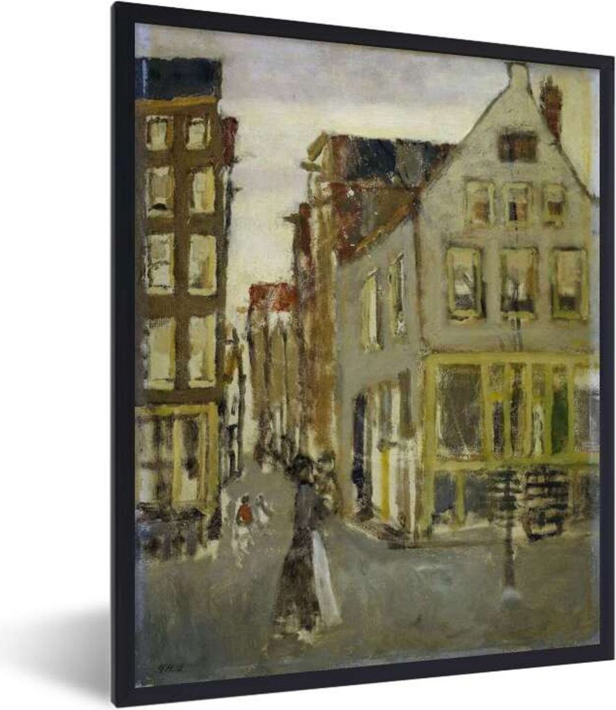 MuchoWow Gerahmtes Poster Die Lauriergracht in der Nähe der Tweede Laurierdwarsstraat - Gemälde von George Hendrik Breitner 30x40 cm - Poster m...