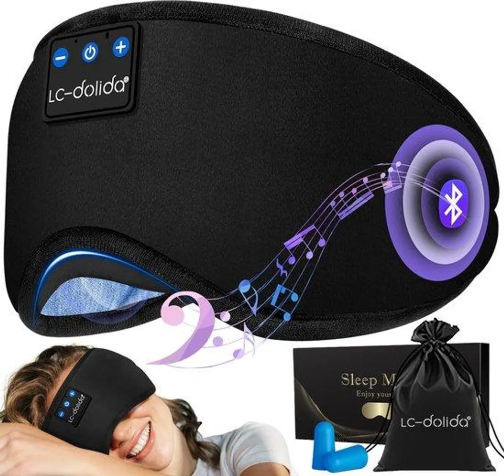 Masque sommeil coton 6A sans fil : Bluetooth et occultation totale