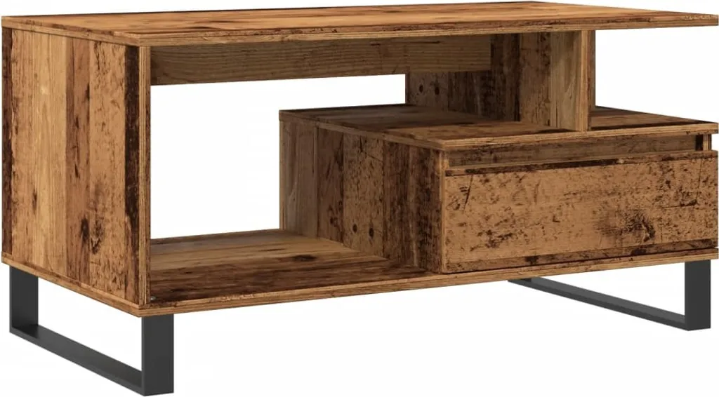 Tavolino Salotto Legno Anticato 90x49x45 cm | Shabby Chic