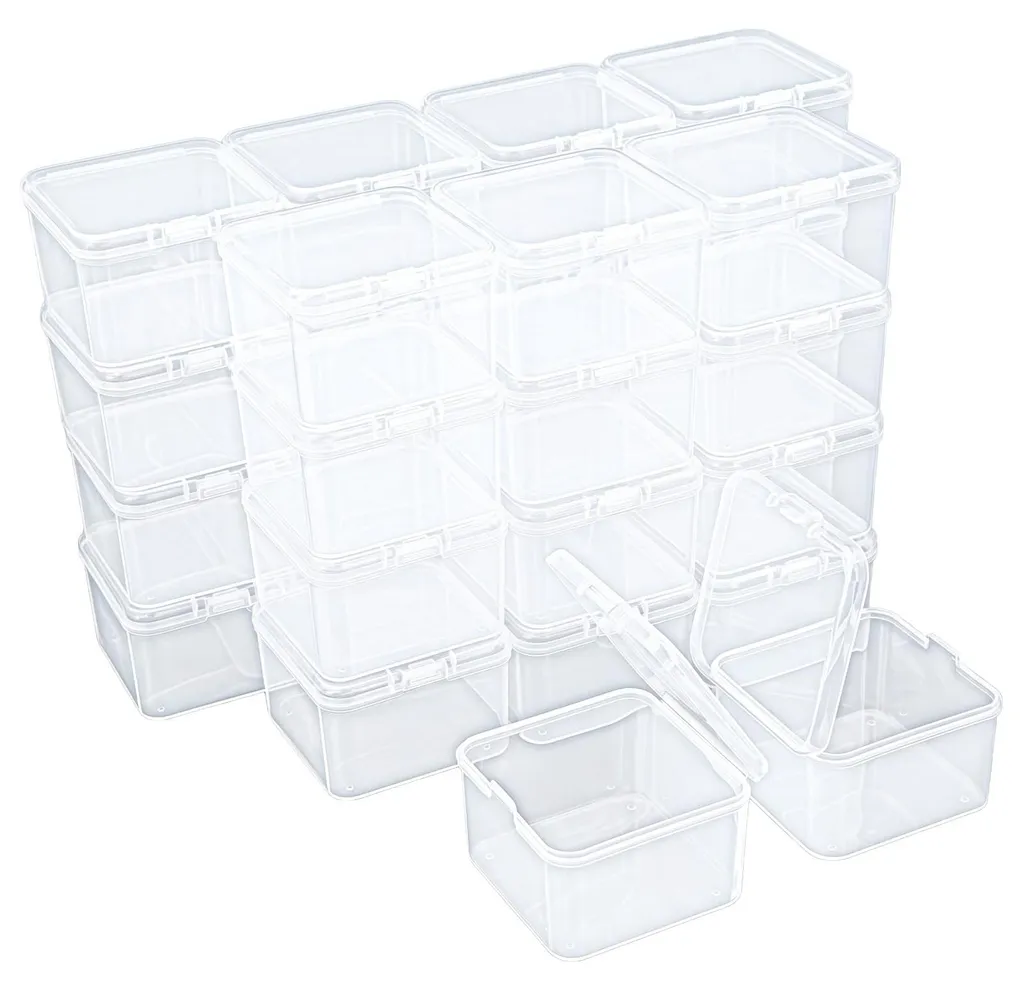 Lot de 30 Boîtes de Rangement Plastique avec Couvercle pour Bricolage
