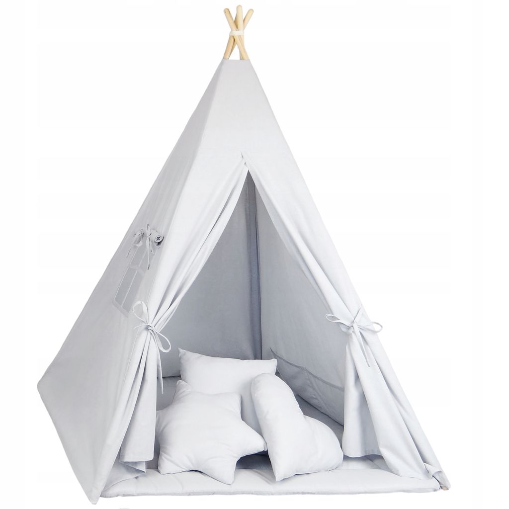 Tipi Zelt Kinderzelt Spielzelt Baumwolle Outdoor Indoor Weiß Geschenk Für Kinder 
