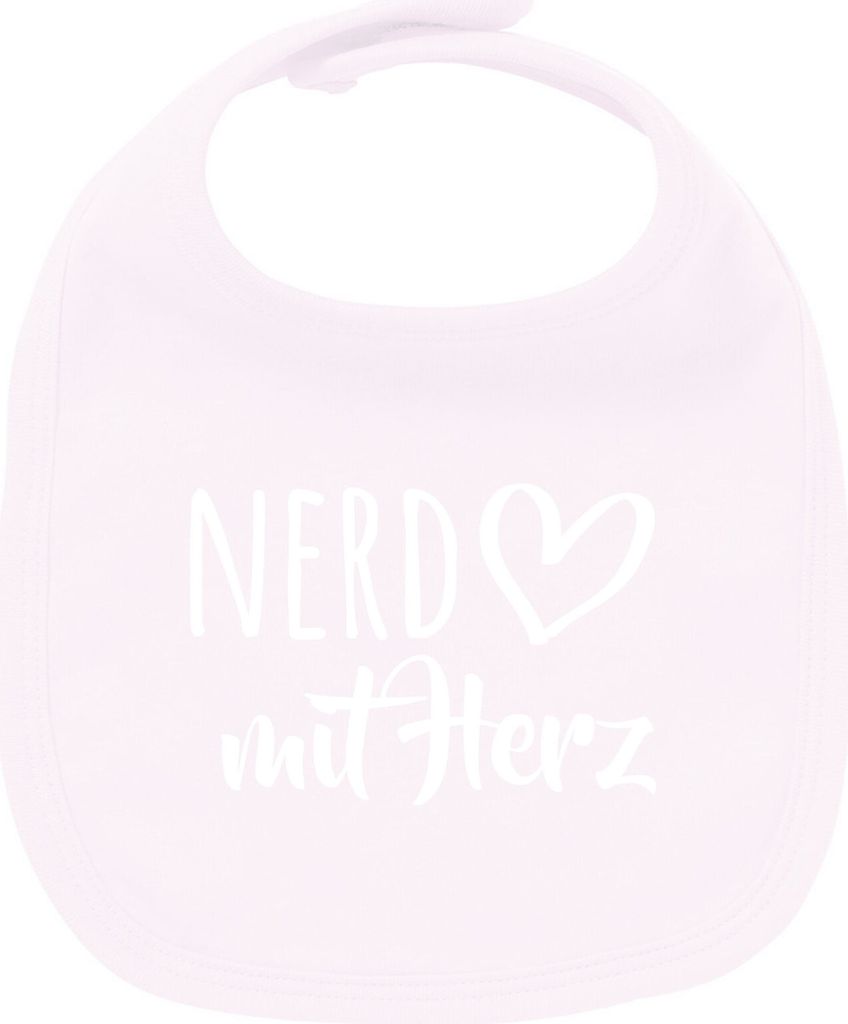 Huuraa Unisex Babylatz Nerd mit Herz Geschenk Babypink  Produktbild 
