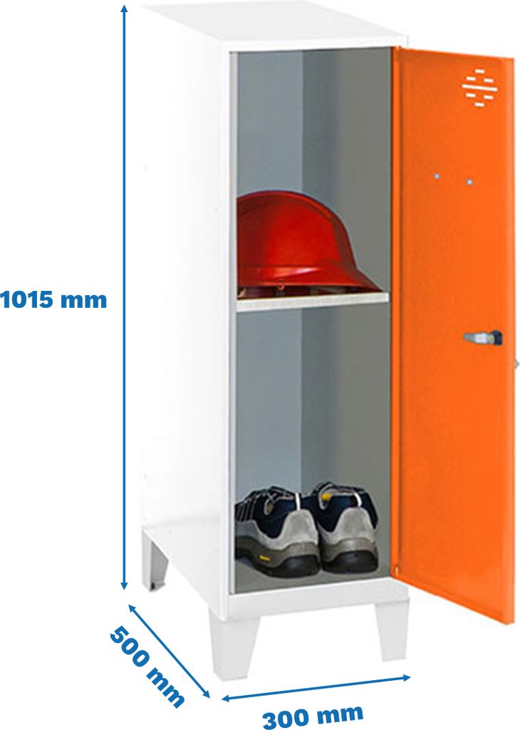Simonrack Spind SIMONLOCKER DISM weiß, orange 8425437120855, 1 Schließfach 30,0 x 50,0 x 101,5 cm