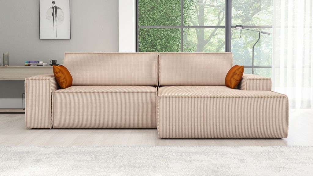 Ecksofa TOR mit Schlaffunktion. Farbe: Toffee. Produktbild 