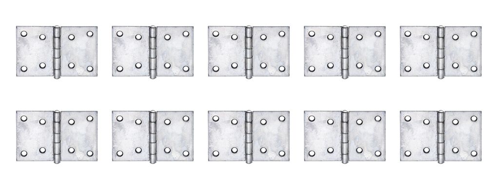 Alberts 10x Scharnier 60x90 mm breit Edelstahl mit vernietetem Stift stabil für Türen und Möbel
