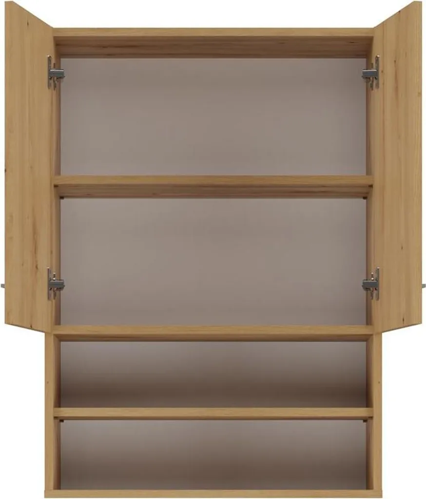 Armoire de salle de bain supérieure MARGO chêne artisan avec étagères - 6