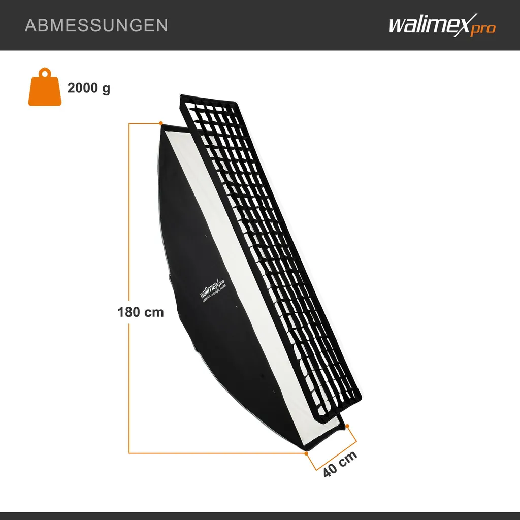 Walimex pro Softbox Essential Striplight 40x180 - Illuminazione Studio Pro - 10