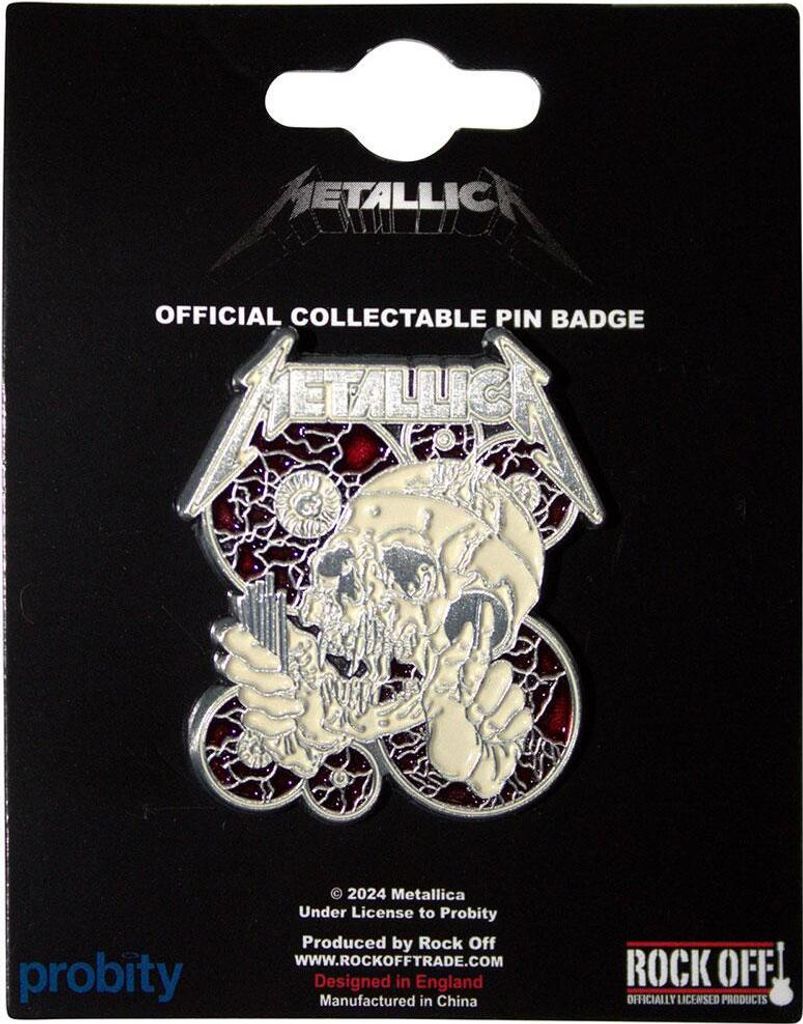 Metallica - Abzeichen "The Shortest Straw" - Zink-Legierung RO12313 (Einheitsgröße) (Weiß/Schwarz)
