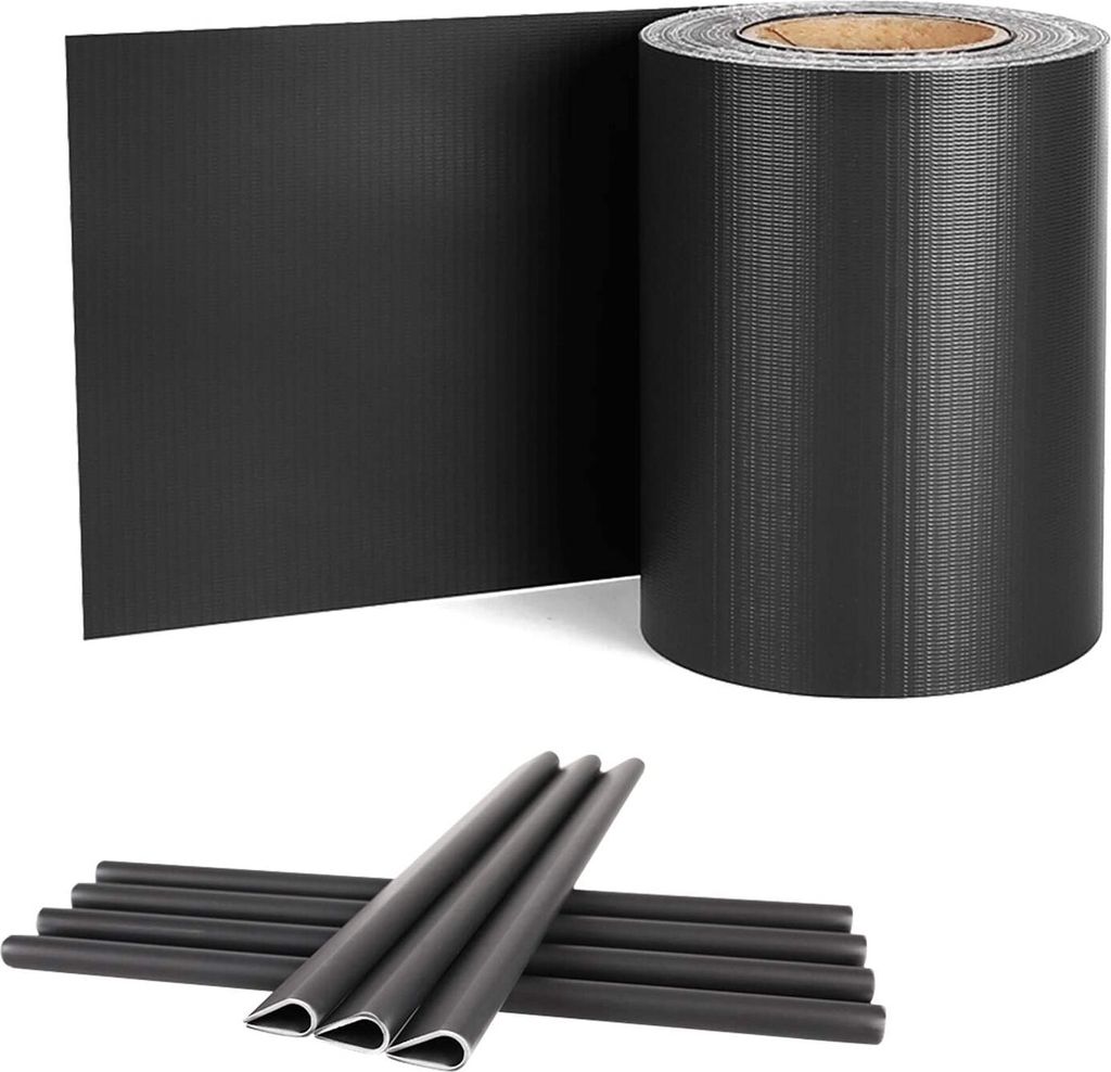 NAIZY 35m x 19cm Sichtschutzstreifen PVC Doppelstabmatten Sichtschutzfolie mit Befestigungsclips Sichtschutz Stabmattenzaun Windschutz Blickdicht Z...
