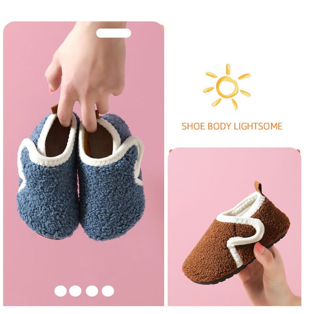 ASKSA Kinder Fleece Futter Hausschuhe Foam Pluesch Produktbild 3