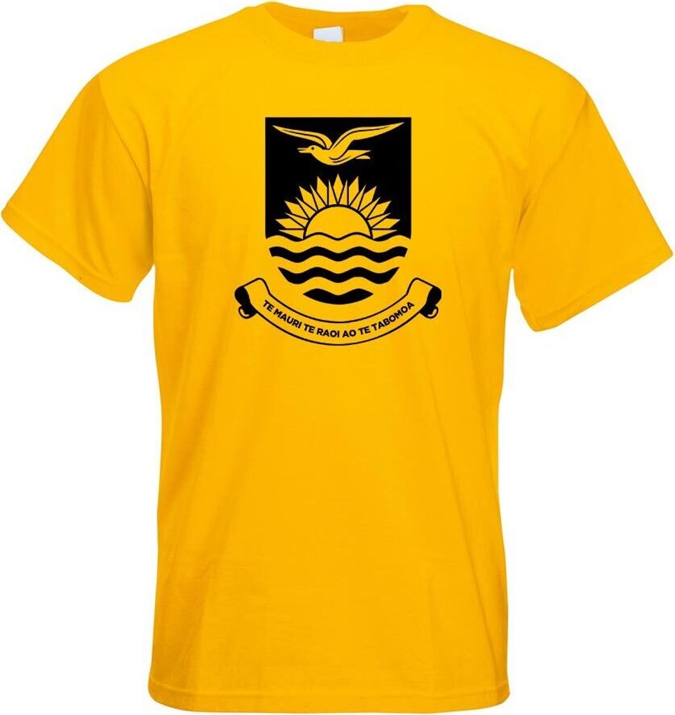 Kiwistar - T-Shirt - gelb - Kiribati Wappen Motiv Bedruckt Funshirt Design Print - mit Motiv Bedruckt - Funshirt Design - Sport - Freizeit - Herren...