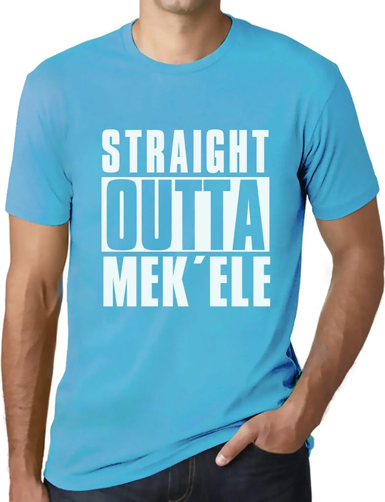 Herren Grafik T-Shirt Direkt aus dem Mek'ele – Straight Outta Mek'ele – Öko-Verantwortlich Vintage Jahrgang Kurzarm Lustige Druck Geburtstag G...