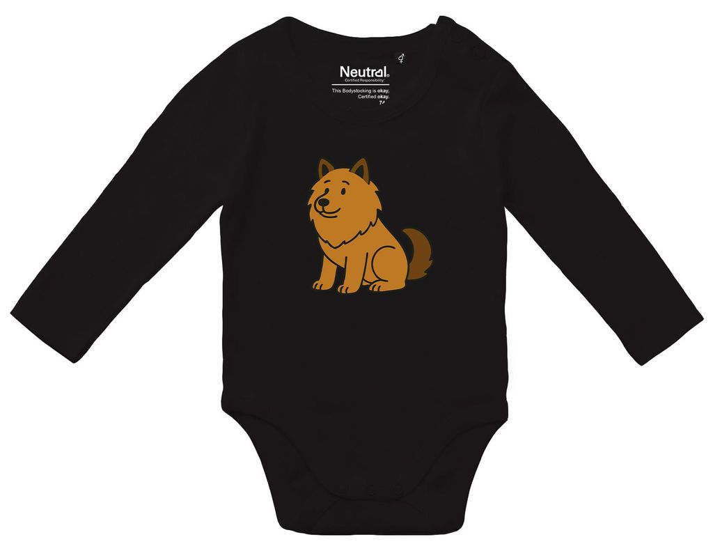 Huuraa Baby Body Eurasier Comic Euri 74 Black Baumwolle Fairtrade Langarmbody Geschenkidee