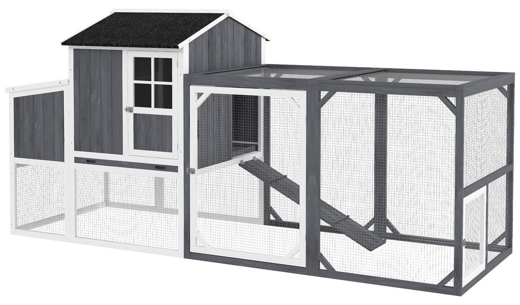 PawHut kippenhok, 236,5 x 91 x 114 cm. Kippenren met Productafbeelding 