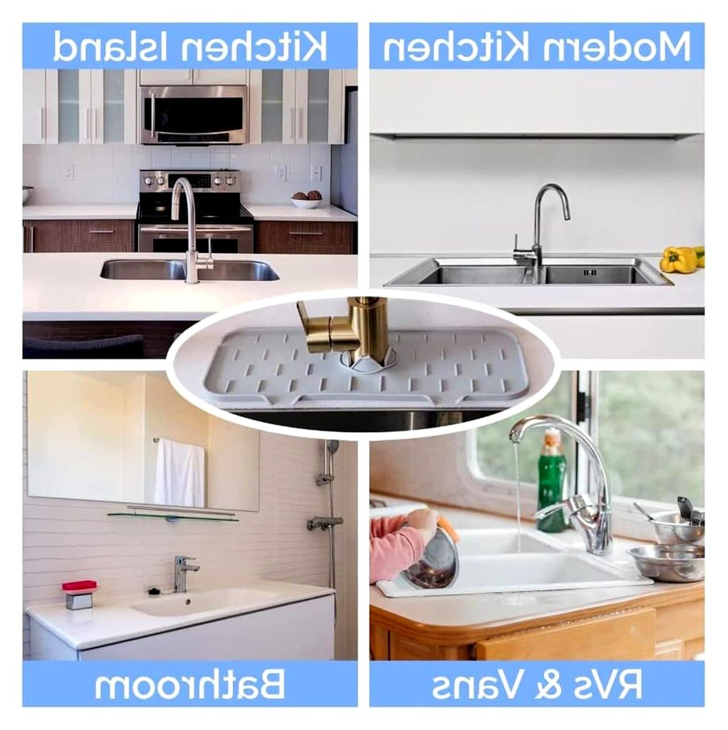 Silikon Spritzschutz für Wasserhähne, Drainagematte für Küchenspülen und Badezimmer