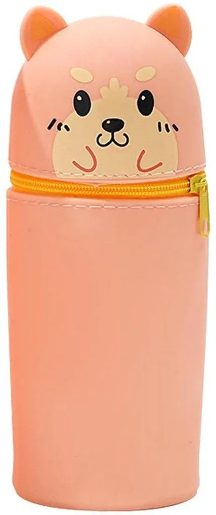 Pochette de bureau orange motif cartoon en silicone souple et robuste