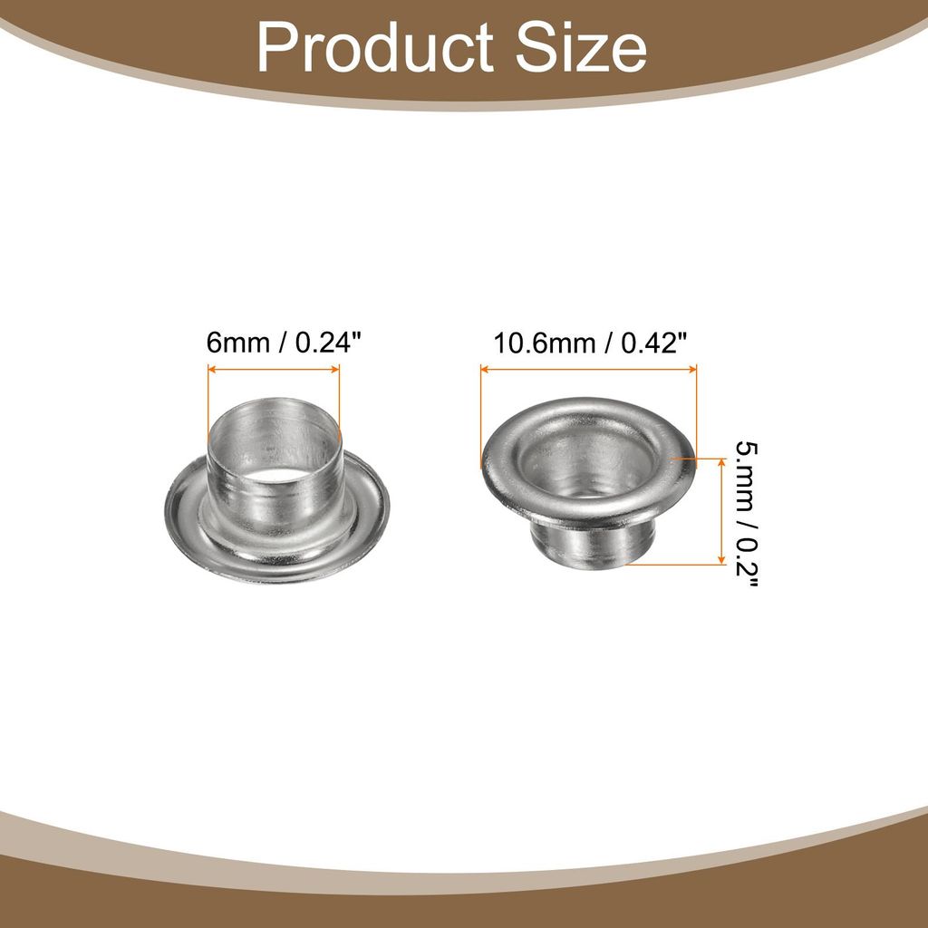 100 Stš¹ck ?sen 6 mm Innen-? Messing ?sen Metall?sen Rostfrei Planen?sen Grommet Kit mit Unterlegscheiben Eyelets fš¹r Banner Leder Schuhe Hand...