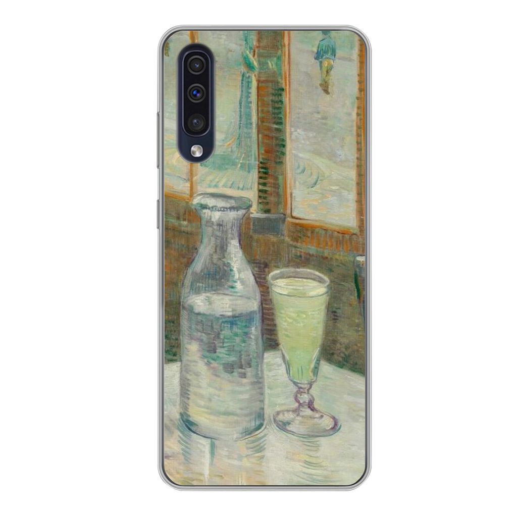 MuchoWow Handyhülle Schutzhülle Hülle für Samsung Galaxy A50 Couchtisch mit Absinth - Vincent van Gogh Silikon Softcase Handy Hülle - Mobilt...