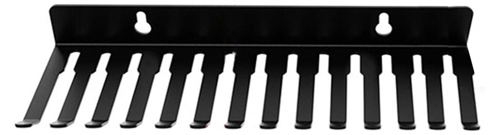 Wandmontierbarer Kabelhalter mit 14/19 Schlitzen, Metall, schwarz, Kabelablage, geeignet für Kabelbreiten von 5,5 bis 9,5 mm, für optimale Kabelo...