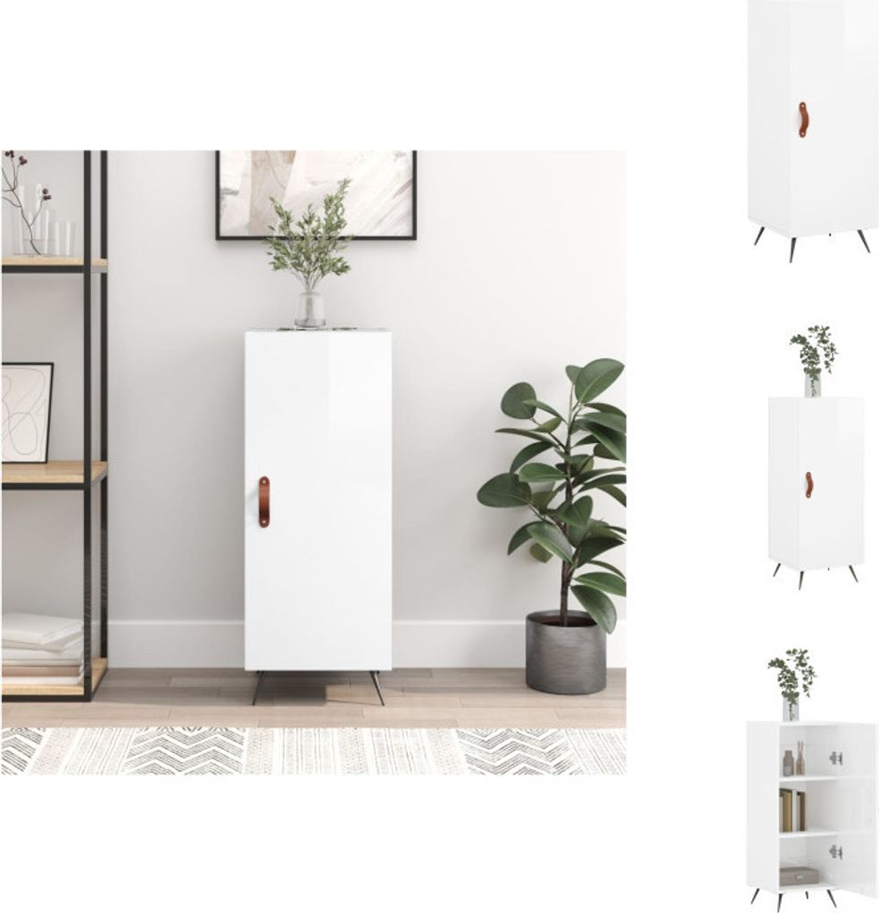 vidaXL Sideboard Hochglanz-Weiß 34,5x34x90 cm Holzwerkstoff - Sideboards