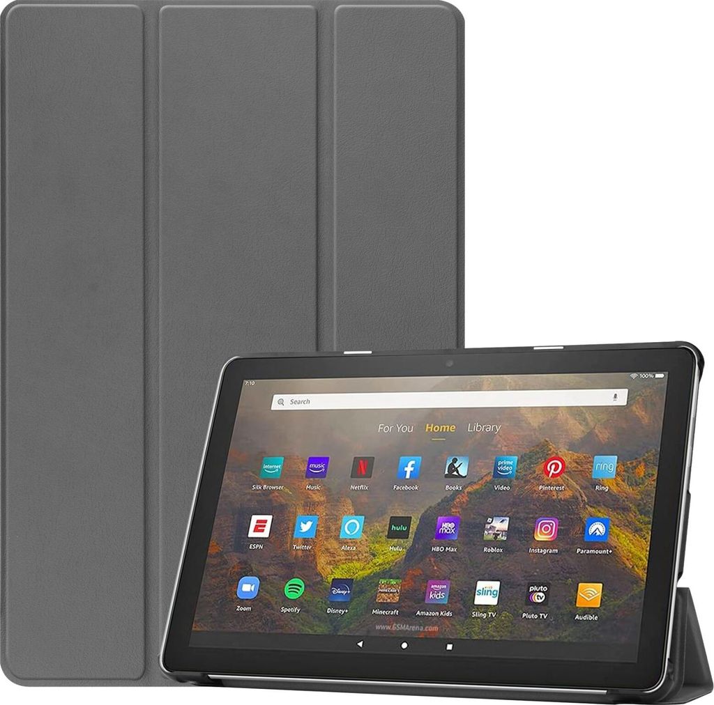 Hülle für Amazon Fire HD 10 / HD 10 Plus 11. Generation 2021 10.1 Zoll Smart Cover Etui mit Standfunktion und Auto Sleep/Wake Funktion Grau