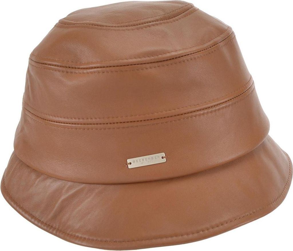Seeberger weicher Glocken Lederhut 100% Echtleder, beige, Gr. M