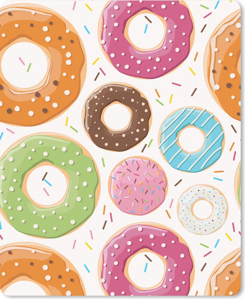 MuchoWow Mauspad Mousepad Teeny - Donut - Schnittmuster 30x40 cm - Mousepads - Maus Mat - Pad - Mausunterlage - Mausmatten