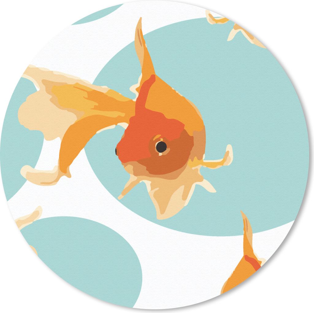 MuchoWow Mauspad Mousepad Goldfisch - Tiere - Seifenblase - Muster 30x30 cm - Mousepads - Maus Mat - Pad - Mausunterlage - Tischunterlage - Schre...