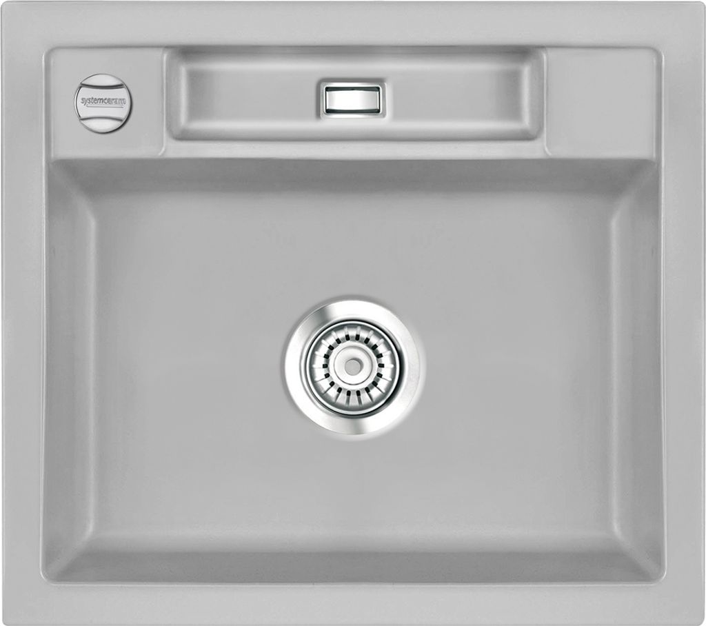 Spüle KeraDomo BELA 57 in ALU mit Excenterbedienung / Produktbild 